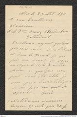 Nachlass Franz Steindachner, Brief von Louis Gal an Franz Steindachner (08.07.1911), Inv.Nr. 149.18, Seite 1